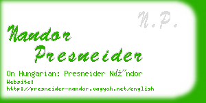 nandor presneider business card